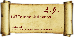 Lőrincz Julianna névjegykártya
