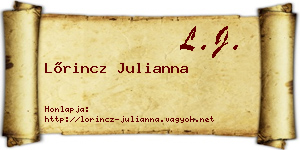 Lőrincz Julianna névjegykártya